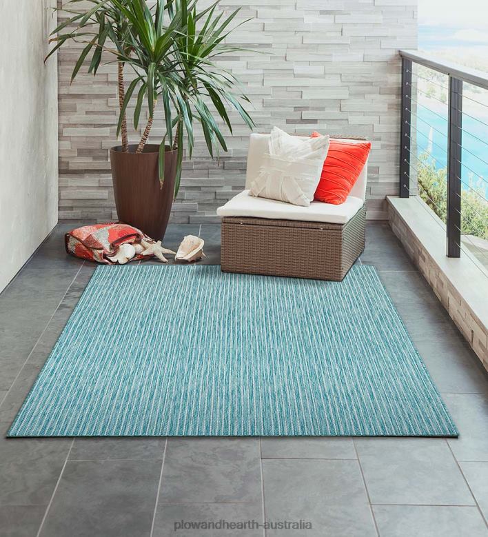 Plow & Hearth Indoor/Outdoor Textured Stripe Polypropylene Rug P22BD1403 Houseware