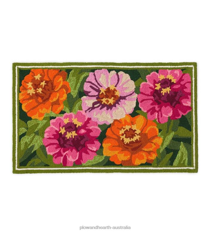 Plow & Hearth Indoor/Outdoor Zinnia Hooked Polypropylene Accent Rug P22BD1297 Houseware