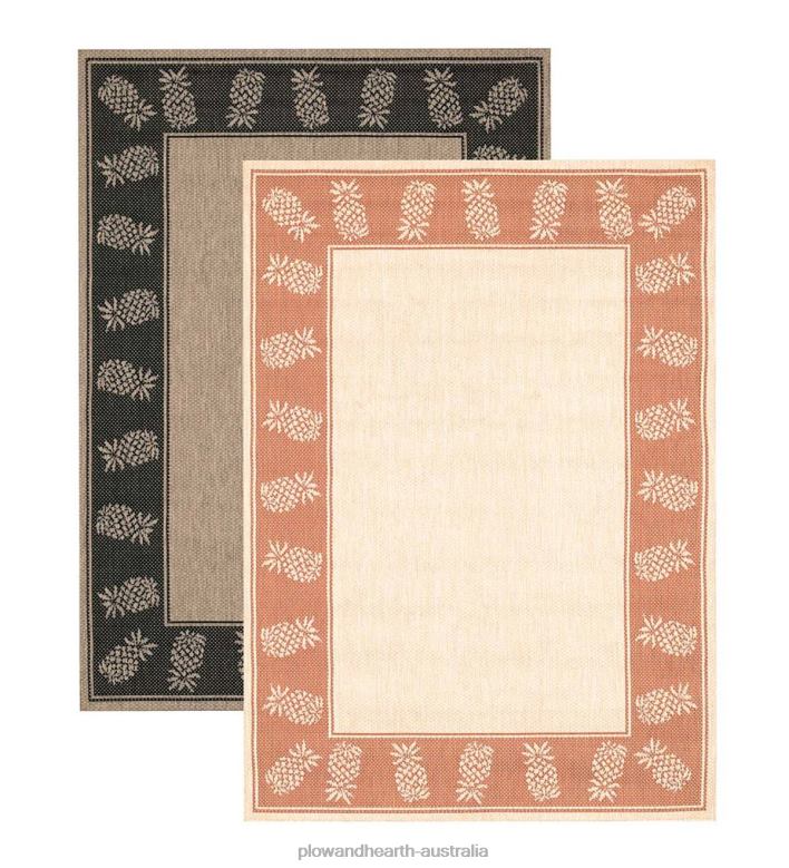 Plow & Hearth Veranda Pineapple Indoor/Outdoor Polypropylene Rug P22BD1441 Houseware