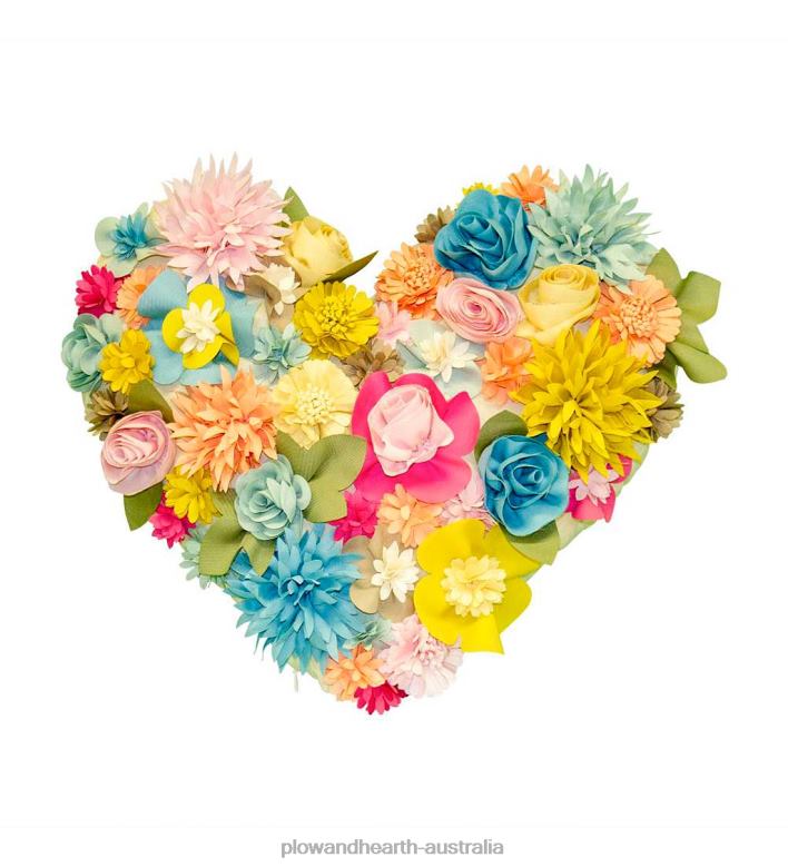 Plow & Hearth Indoor/Outdoor Bouquet Heart Pillow - Capri Multi P22BD1264 Houseware