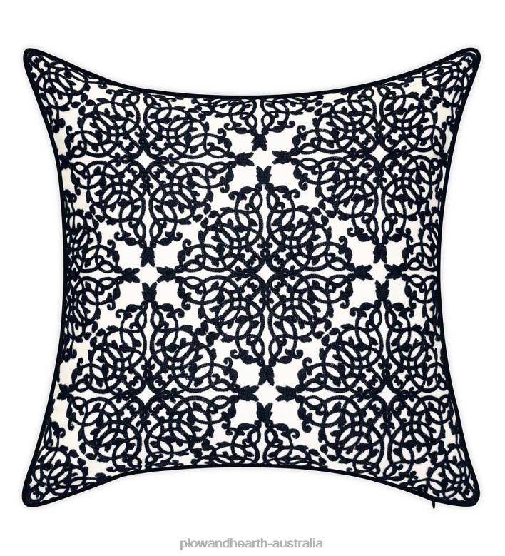 Plow & Hearth Indoor/Outdoor Embroidered Lacework Throw Pillow - Yellow P22BD3186 Houseware