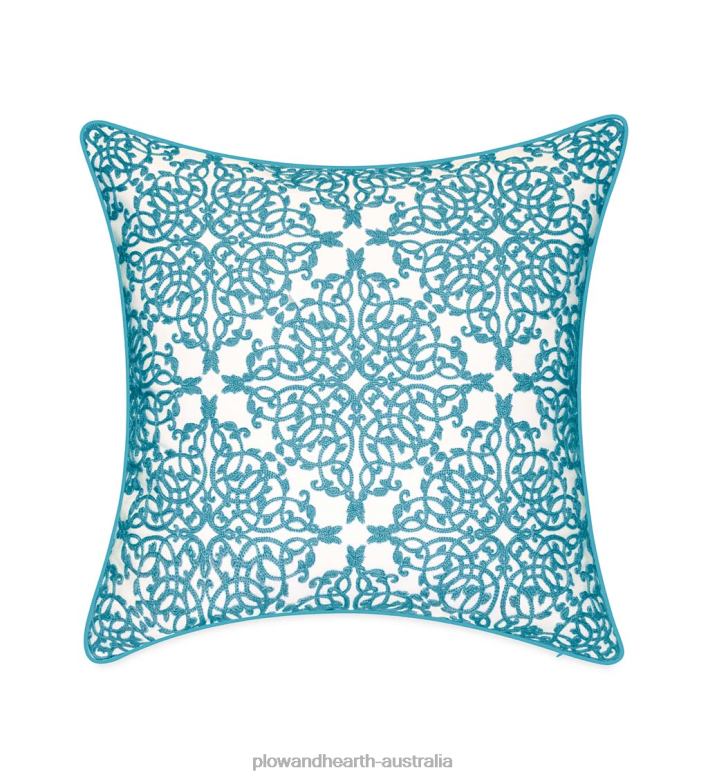 Plow & Hearth Indoor/Outdoor Embroidered Lacework Throw Pillow - Yellow P22BD3186 Houseware