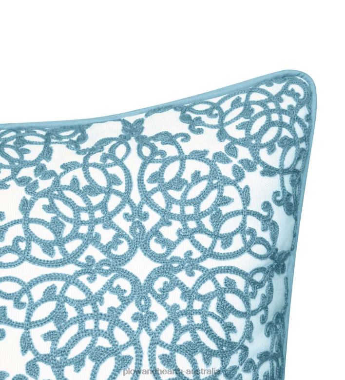 Plow & Hearth Indoor/Outdoor Embroidered Lacework Throw Pillow - Yellow P22BD3186 Houseware