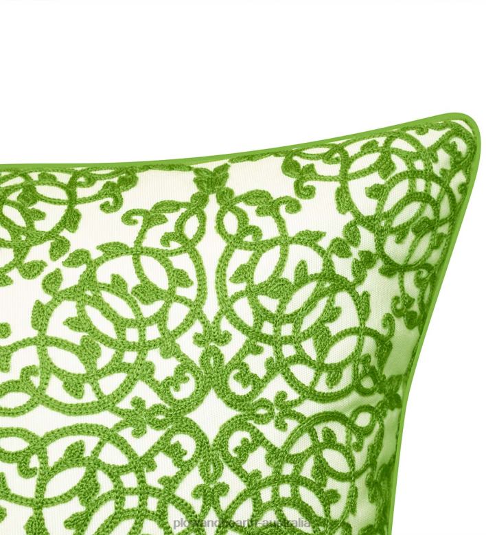 Plow & Hearth Indoor/Outdoor Embroidered Lacework Throw Pillow - Yellow P22BD3186 Houseware