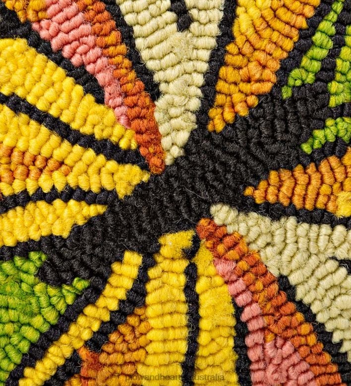 Plow & Hearth Indoor/Outdoor Green Butterfly Hand Hooked Polypropylene Throw Pillow P22BD1265 Houseware