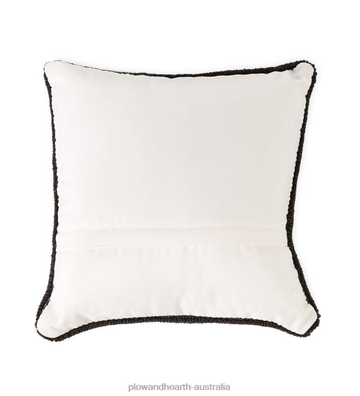 Plow & Hearth Indoor/Outdoor Green Butterfly Hand Hooked Polypropylene Throw Pillow P22BD1265 Houseware