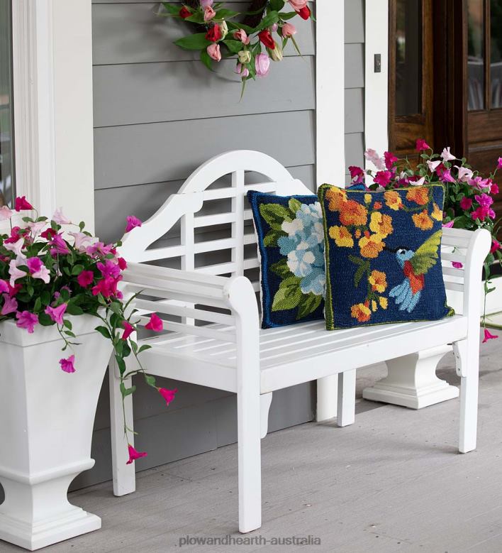 Plow & Hearth Indoor/Outdoor Hooked Hydrangea Throw Pillow P22BD1225 Houseware