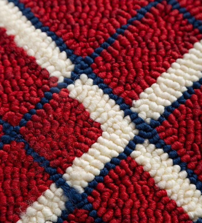 Plow & Hearth Indoor/Outdoor Patriotic Plaid Polypropylene Hooked Pillow P22BD1255 Houseware