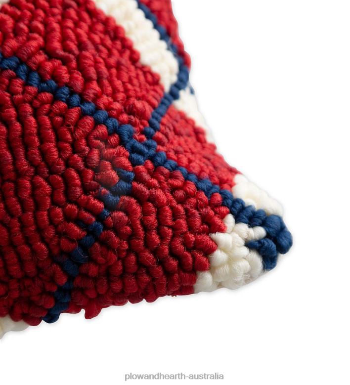 Plow & Hearth Indoor/Outdoor Patriotic Plaid Polypropylene Hooked Pillow P22BD1255 Houseware