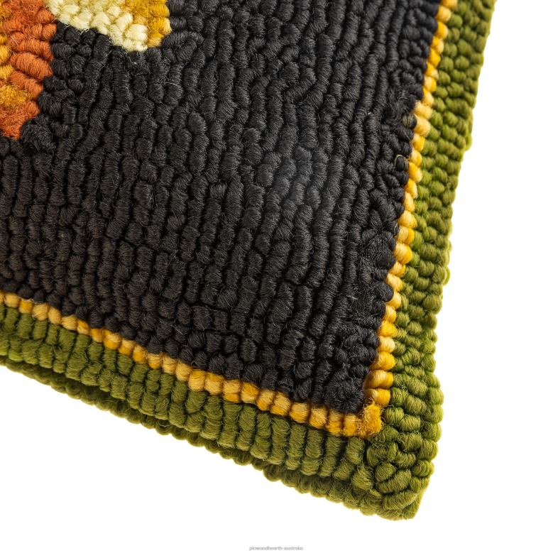 Plow & Hearth Indoor/Outdoor Sunflower Fields Hand-Hooked Polypropylene Throw Pillow P22BD1227 Houseware