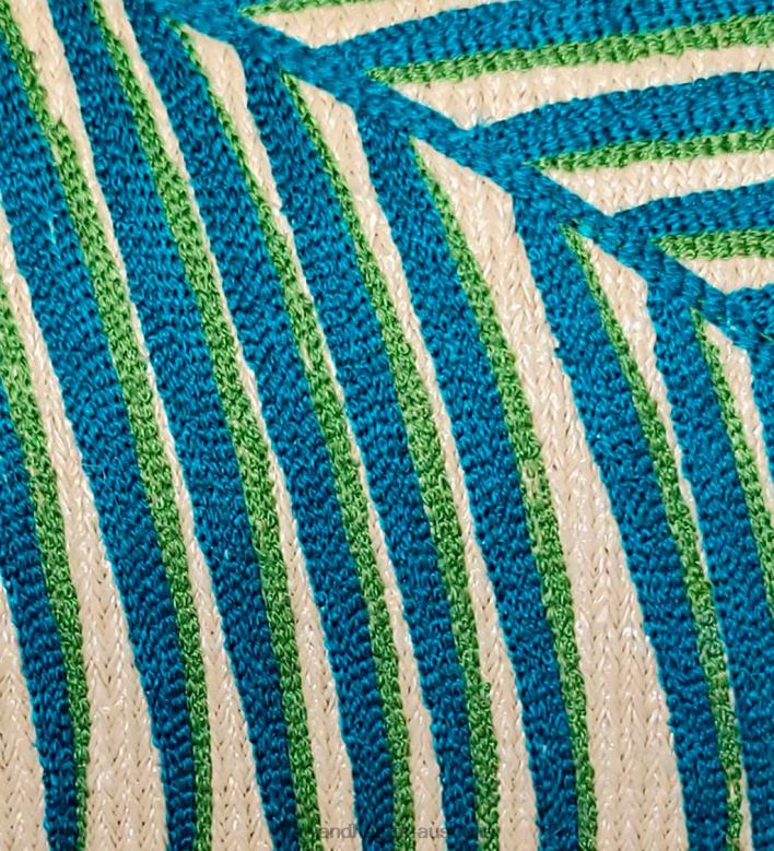 Plow & Hearth New York Botanical Garden Embroidered Frond Pillow - Black P22BD1249 Houseware