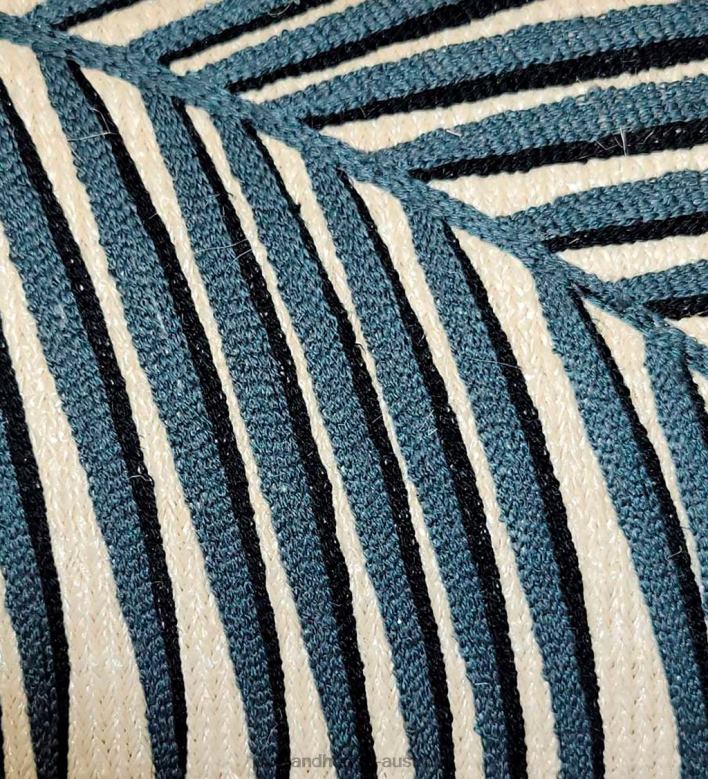 Plow & Hearth New York Botanical Garden Embroidered Frond Pillow - Black P22BD1249 Houseware