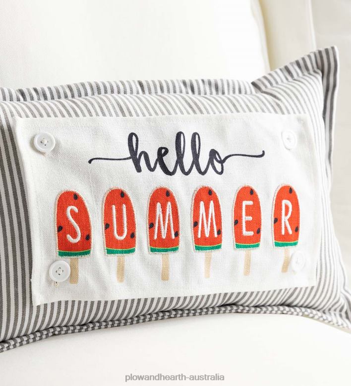 Plow & Hearth Pin-Stripe Lumbar Pillow with 5 Interchangeable Panels, 20x 12P22BD2407 Houseware