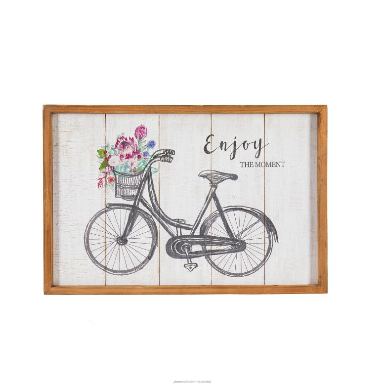 Plow & Hearth Floral Bicycle Wood Wall Decor P22BD2384 Houseware