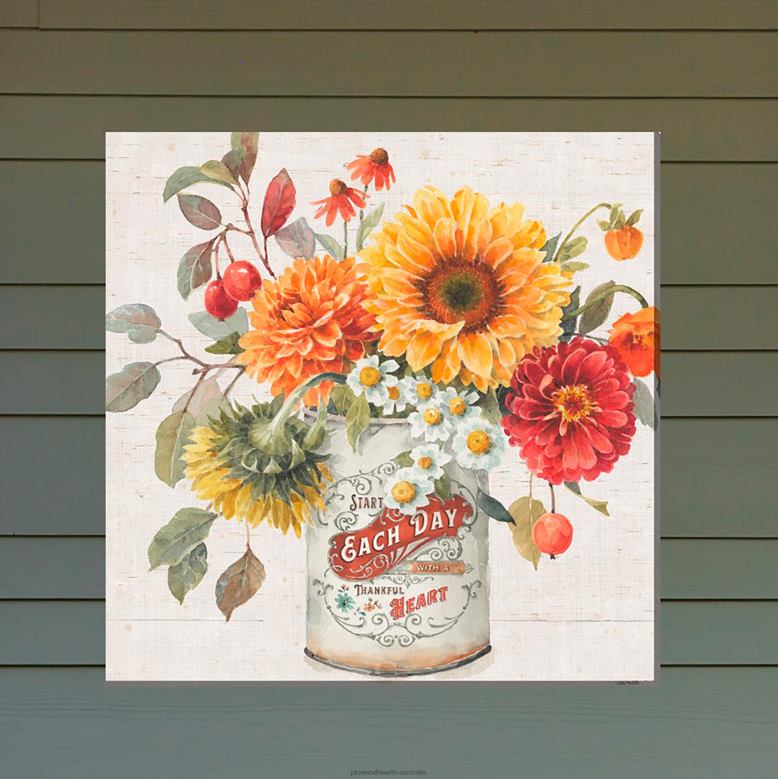 Plow & Hearth Thankful Heart Indoor/Outdoor Canvas Wall Art P22BD1644 Houseware