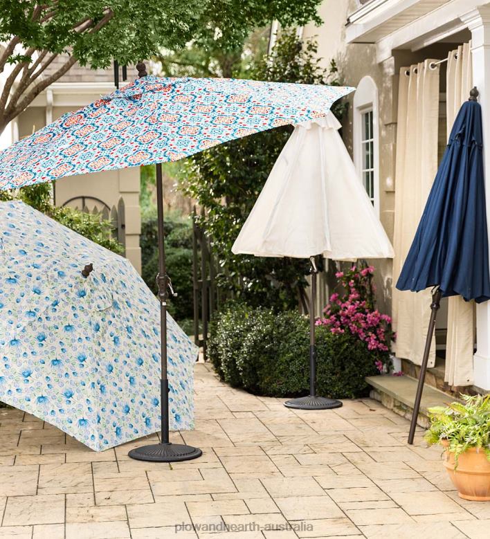 Plow & Hearth Classic Patio Market Umbrella with Aluminum Pole, 9' dia. - Midnight Navy P22BD1462 Houseware
