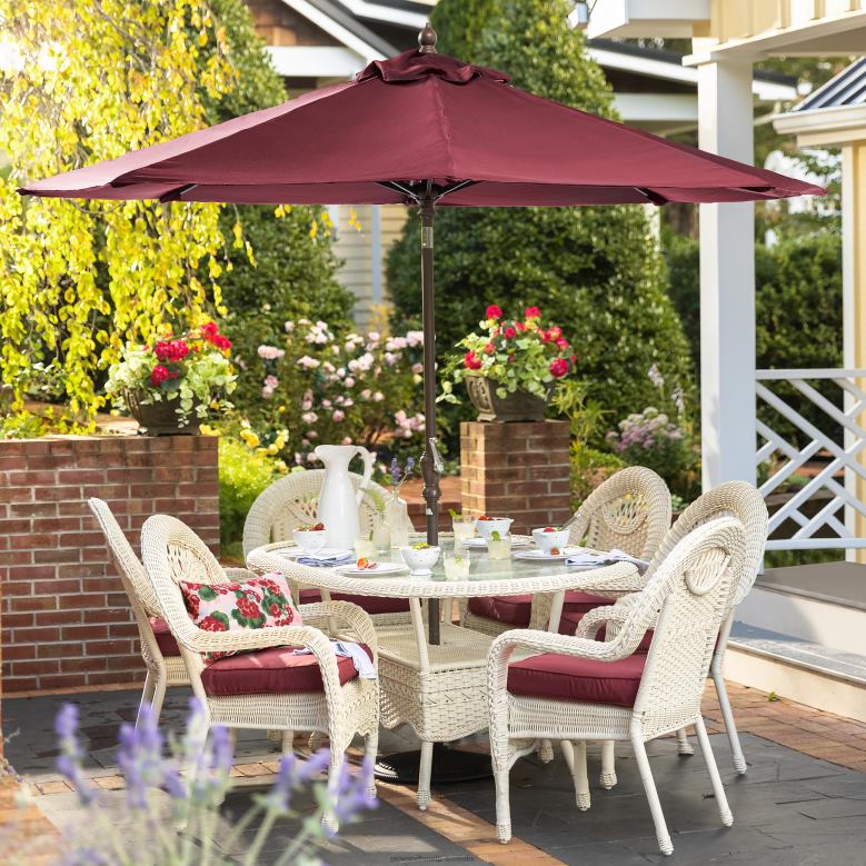 Plow & Hearth Classic Patio Market Umbrella with Aluminum Pole, 9' dia. - Midnight Navy P22BD1462 Houseware
