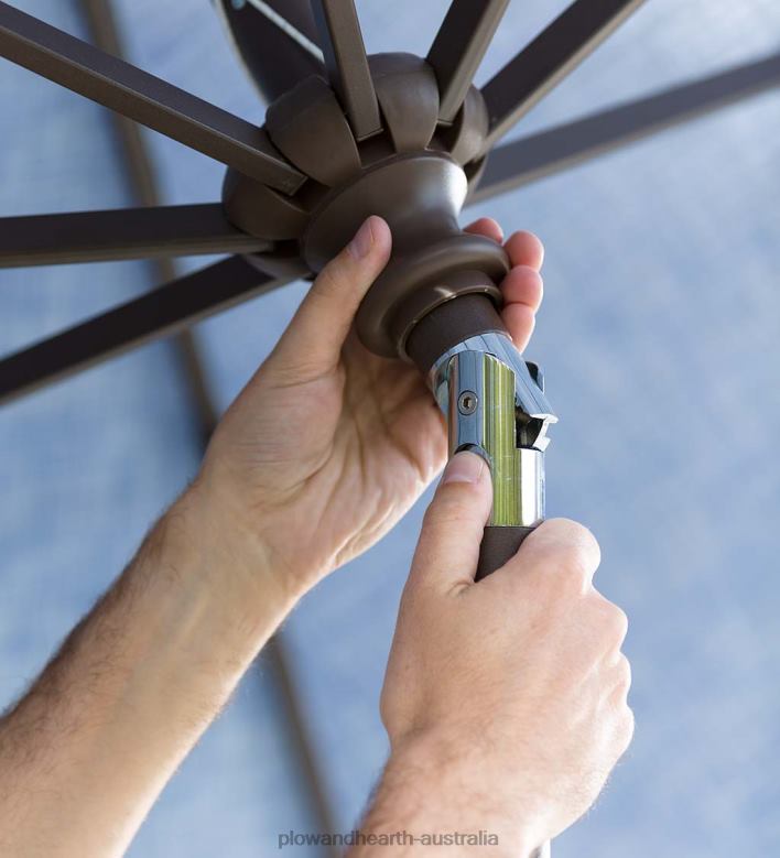 Plow & Hearth Classic Patio Market Umbrella with Aluminum Pole, 9' dia. - Midnight Navy P22BD1462 Houseware