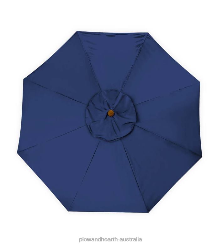 Plow & Hearth Classic Patio Market Umbrella with Aluminum Pole, 9' dia. - Midnight Navy P22BD1462 Houseware