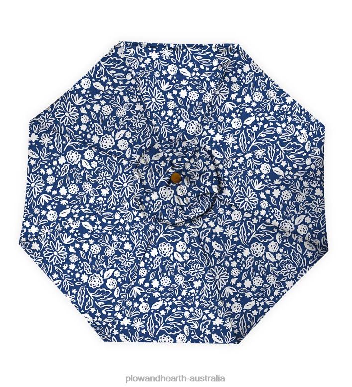 Plow & Hearth Classic Patio Market Umbrella with Aluminum Pole, 9' dia. - Midnight Navy P22BD1462 Houseware