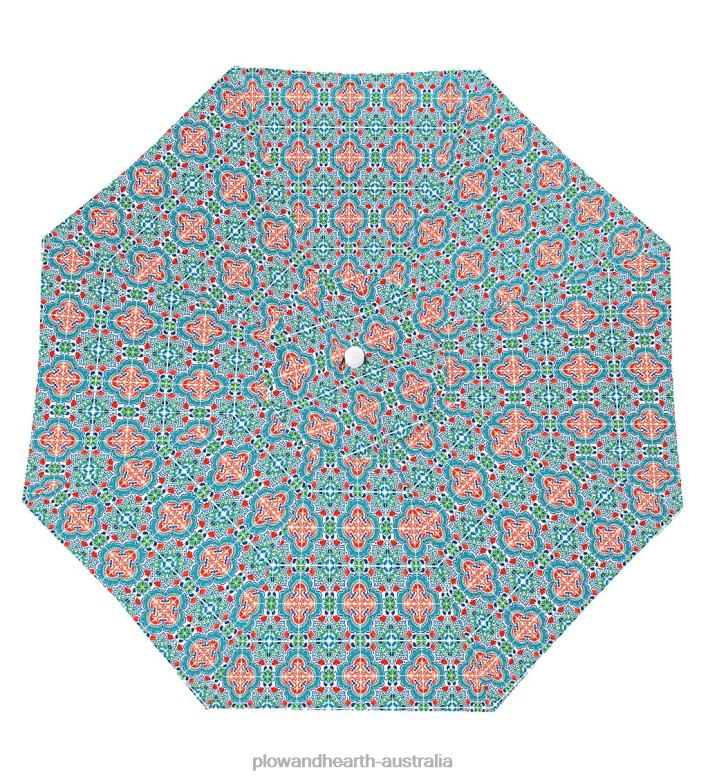 Plow & Hearth Sale! Classic Patio Market Umbrella with Aluminum Pole, 7' dia. - Aqua P22BD1465 Houseware