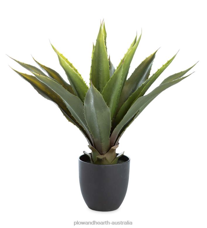 Plow & Hearth Faux Real Agave Artificial Potted Plant P22BD2399 Houseware