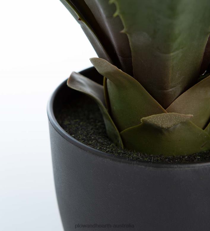 Plow & Hearth Faux Real Agave Artificial Potted Plant P22BD2399 Houseware