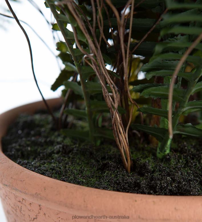 Plow & Hearth Faux Real Fern Artificial Potted Plant P22BD2432 Houseware