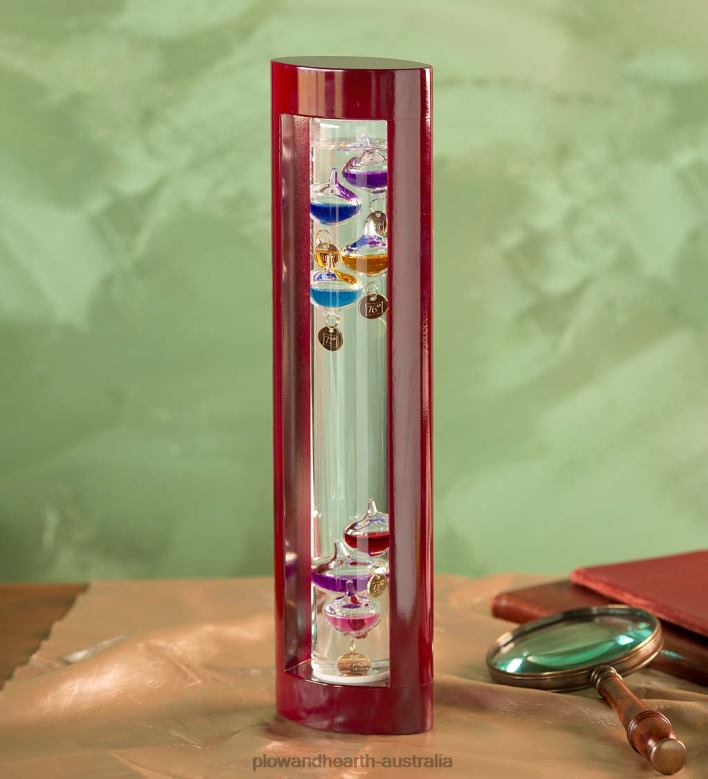 Plow & Hearth Galileo Thermometer with Cherry Finish Wood Frame P22BD2369 Houseware