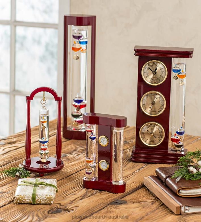Plow & Hearth Galileo Thermometer with Cherry Finish Wood Frame P22BD2369 Houseware