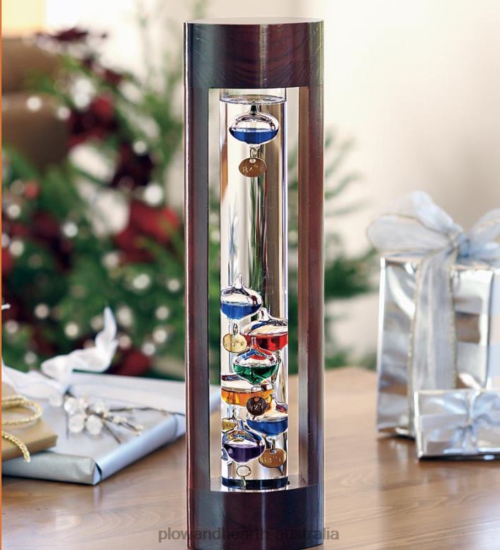 Plow & Hearth Galileo Thermometer with Cherry Finish Wood Frame P22BD2369 Houseware