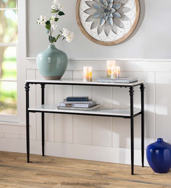 Plow & Hearth Handmade Wythe Blue Medium Round Clay Alexandria Vase - Wythe Blue P22BD2436 Houseware