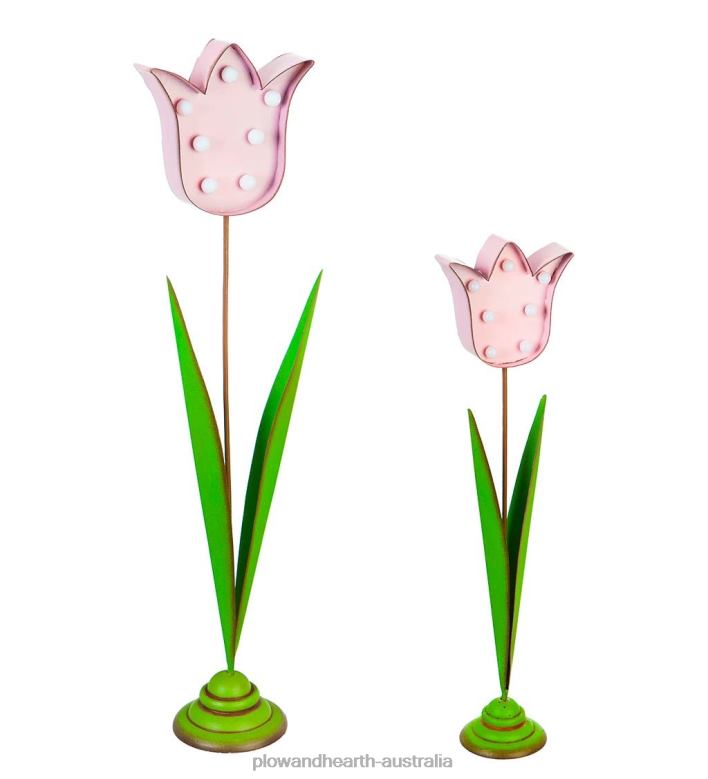 Plow & Hearth LED Tabletop Tulips, Set of 2 P22BD2416 Houseware