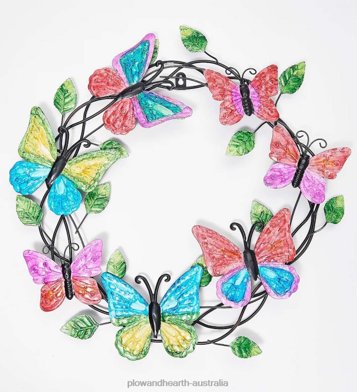 Plow & Hearth Metal Butterfly Wreath P22BD2462 Houseware