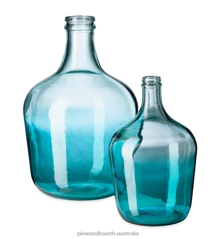 Plow & Hearth Ocean Blue Recycled Glass Vases P22BD2430 Houseware