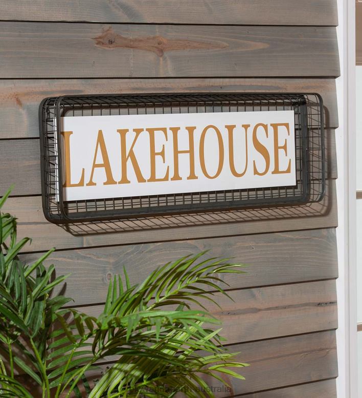 Plow & Hearth Outdoor Metal Lakehouse Sign P22BD2484 Houseware