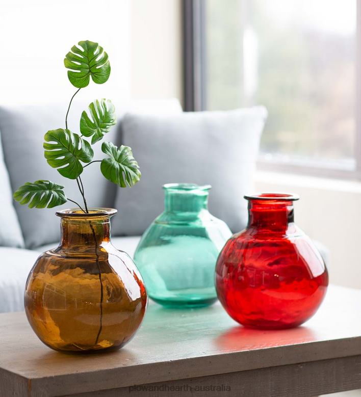 Plow & Hearth Oval Recycled Glass Balloon Vase - Pink P22BD2465 Houseware