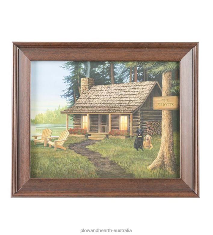 Plow & Hearth Personalized Cabin Framed Print P22BD2444 Houseware
