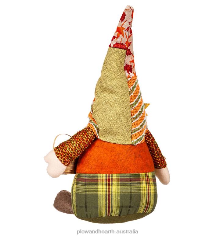 Plow & Hearth Plush Harvest Gnome with Basket Table Decor P22BD2455 Houseware