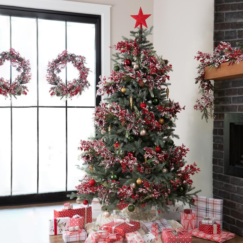 Plow & Hearth Red/Green Shatterproof Christmas Tree Ornaments, 33 pc. P22BD2330 Houseware