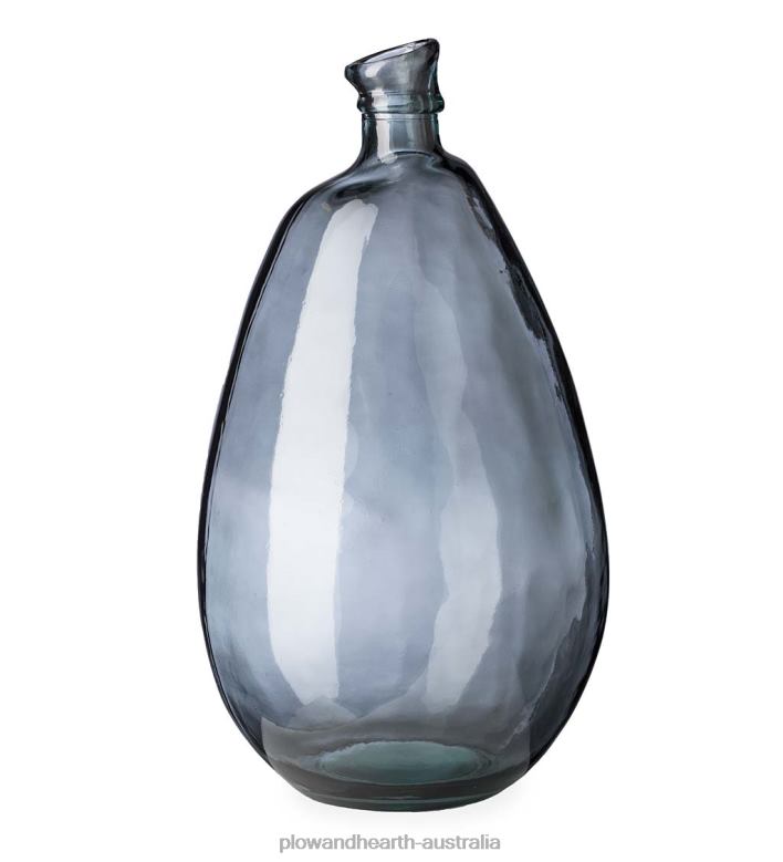 Plow & Hearth Smoky Blue Recycled Glass Balloon Vase P22BD2393 Houseware