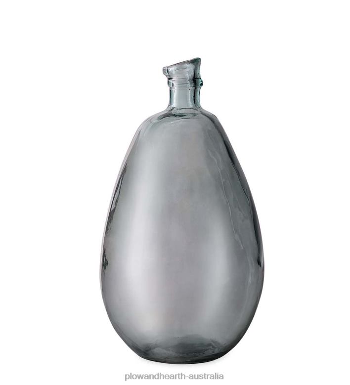 Plow & Hearth Smoky Blue Recycled Glass Balloon Vase P22BD2393 Houseware