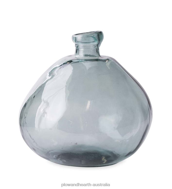 Plow & Hearth Smoky Blue Recycled Glass Balloon Vase P22BD2393 Houseware