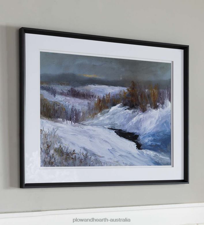 Plow & Hearth Fresh Snow Framed Wall Art Painting P22BD2512 Houseware