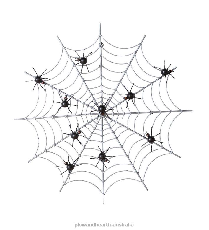 Plow & Hearth Halloween Spider Web Metal Wreath Wall Art P22BD2362 Houseware