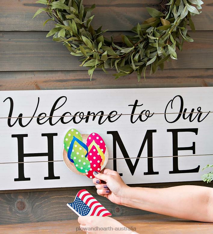 Plow & Hearth Interchangeable Wooden Welcome Sign P22BD2521 Houseware