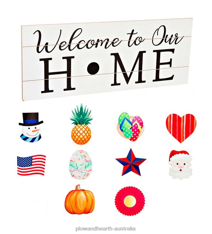 Plow & Hearth Interchangeable Wooden Welcome Sign P22BD2521 Houseware