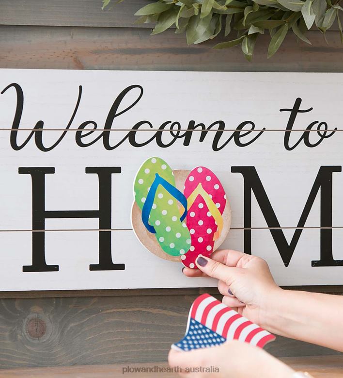 Plow & Hearth Interchangeable Wooden Welcome Sign P22BD2521 Houseware