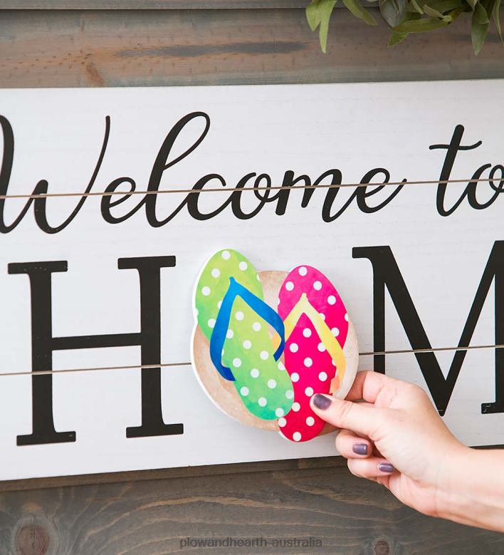 Plow & Hearth Interchangeable Wooden Welcome Sign P22BD2521 Houseware