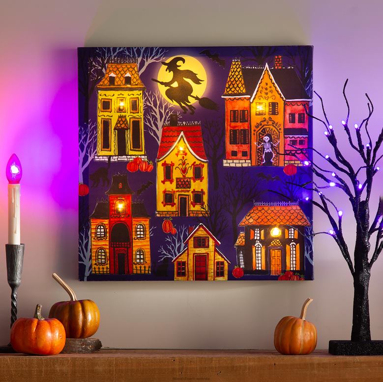 Plow & Hearth Lighted Halloween Wall Art P22BD2368 Houseware